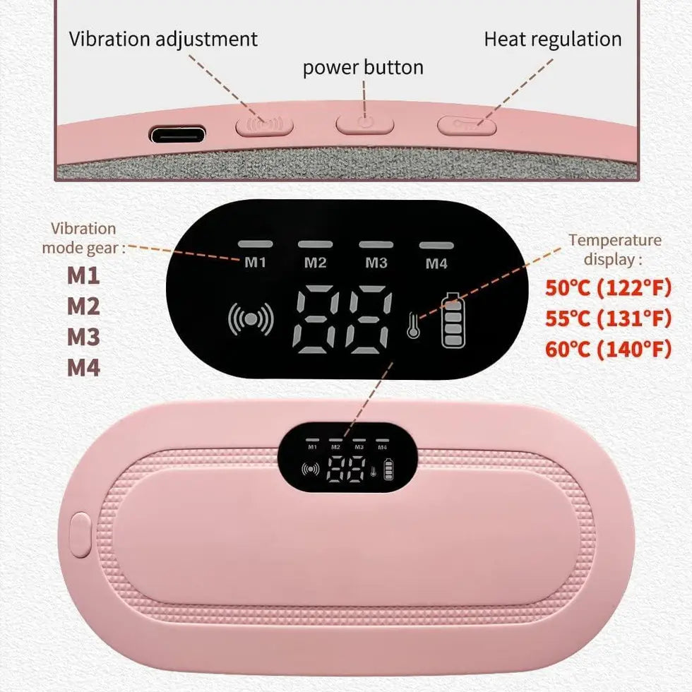 HerEase Cordless Period Comfort Massager – Heat & Vibration Relief Belt