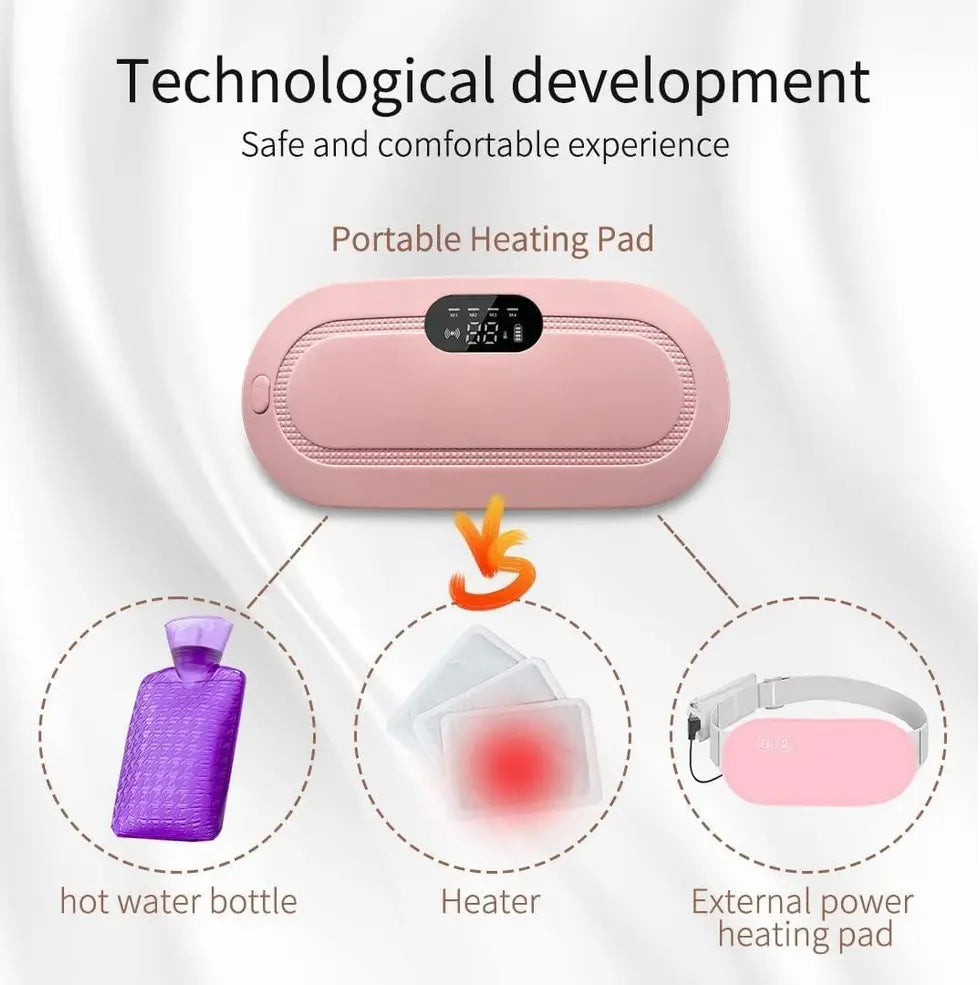 HerEase Cordless Period Comfort Massager – Heat & Vibration Relief Belt